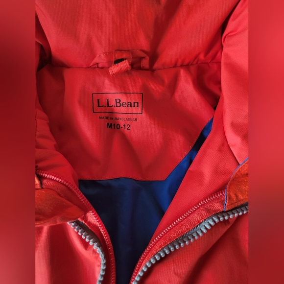 L.L. Bean Kids Raincoat in Orange and Gray,  Size M 10-12 - Picture 5 of 8
